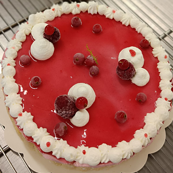 Entremet framboise chocolat
