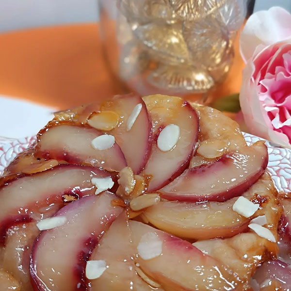 Mini tarte tatin pêches